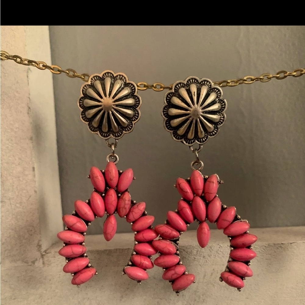 Pink Beaded Earrings
